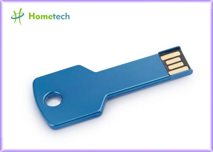 青/緑の金属のキーは USB のフラッシュのドライブによってカスタマイズされたロゴを形づけました